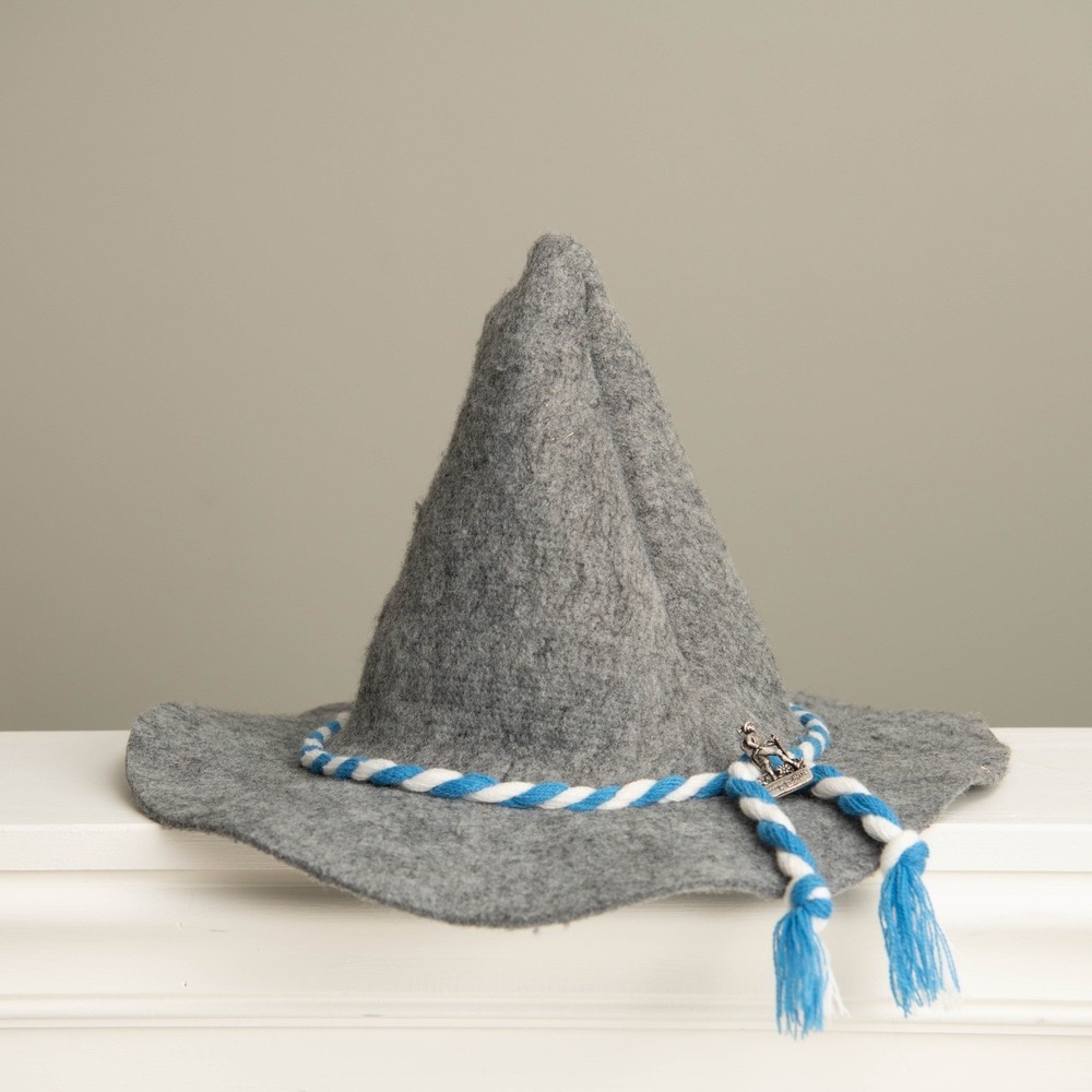 German Bavarian Oktoberfest Traditional Seppelhut Grey Wool Hat European Folk